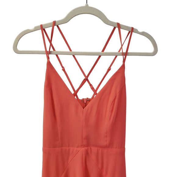 NWT Lulu's Vibrant Love Sleeveless Ruffled Maxi Dress in Coral Size XS - Picture 5 of 8